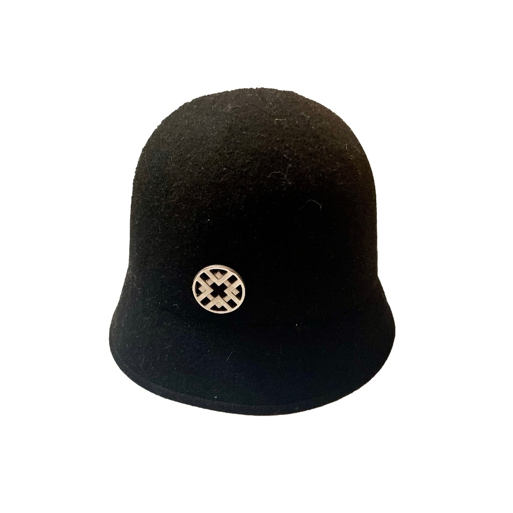 JACLYN SMITH: Women's Black Felt Wool Vintage Bucket Hat